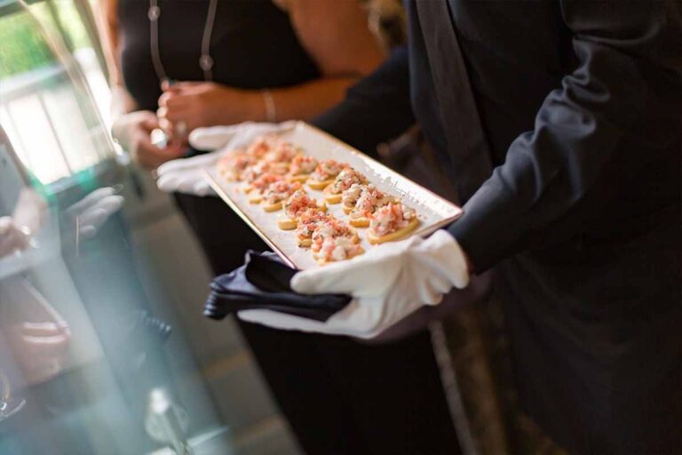 Canapes being served, Knowsley Hall