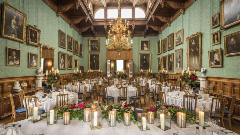 The State Dining Room set for a wedding breakfast, Knowsley Hall