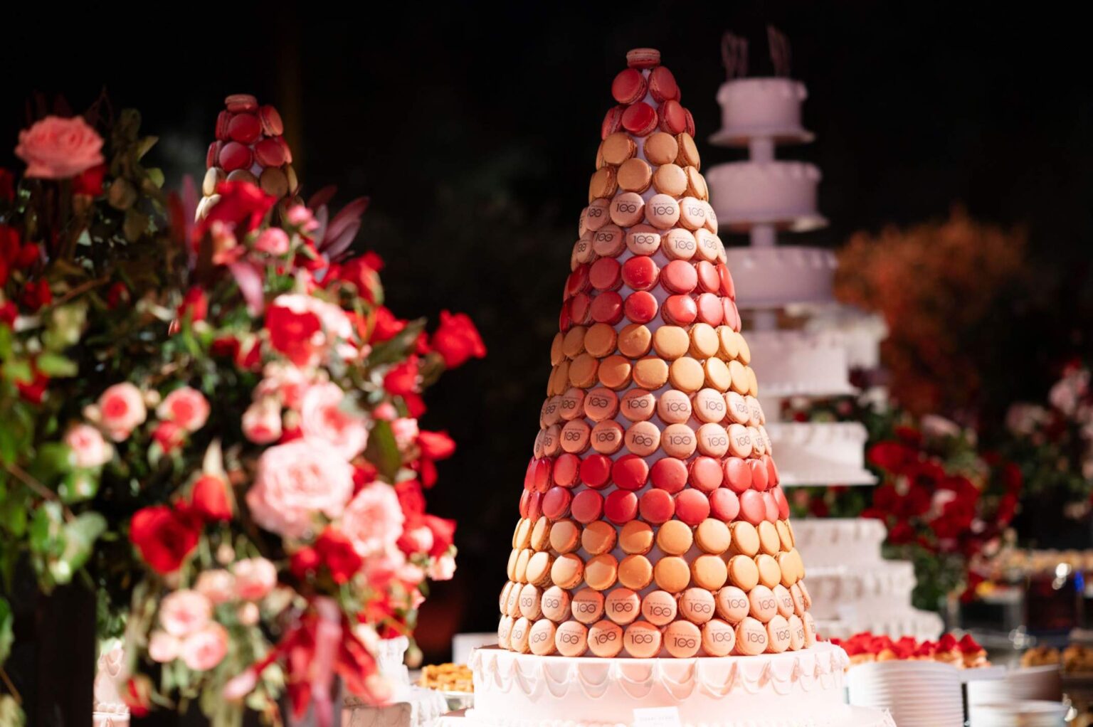A wedding dinner setting at La Mamounia