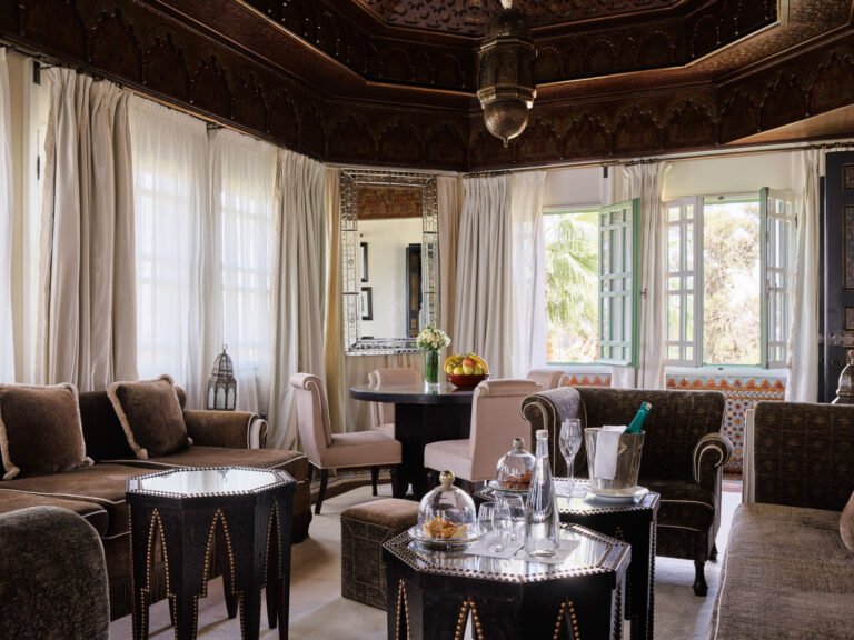 Living room of the Koutoubia exceptional suite, La Mamounia, Marrakech