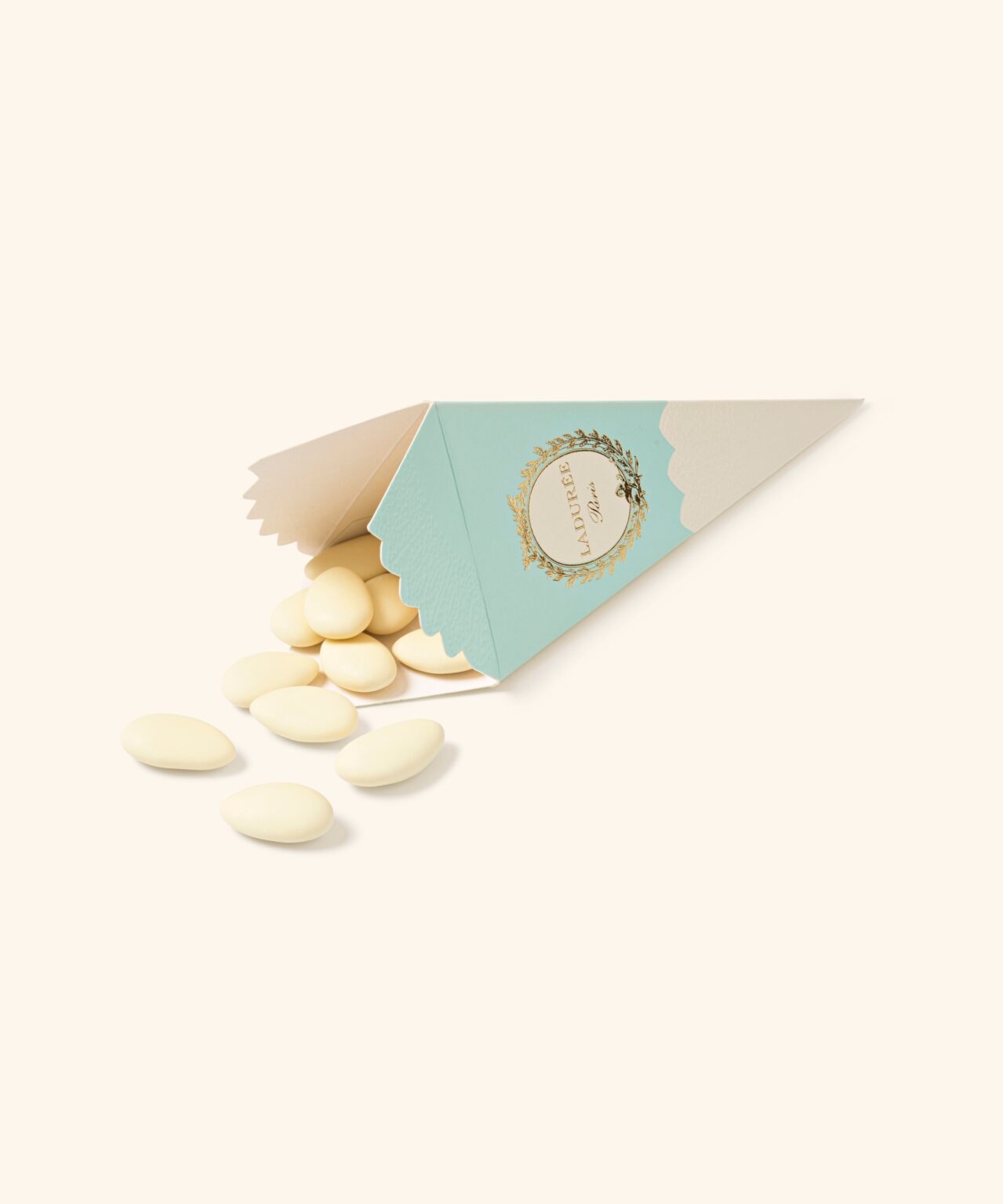 Sugared almonds in an ivory cornet