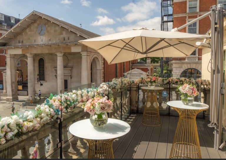 Balcony terrace overlooking the Piazza, Ladurée Covent Garden, London, Ladurée