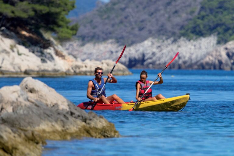 Sea kayaking in the clear channels of the Elaphiti islands off Lopud, Lafodia Sea Resort