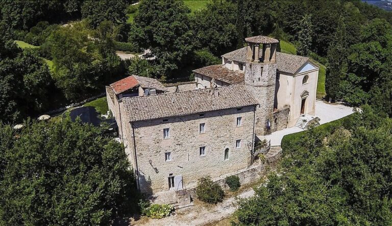 Castello di Pieve San Quirico from the air, Le Torri di Bagnara Castles