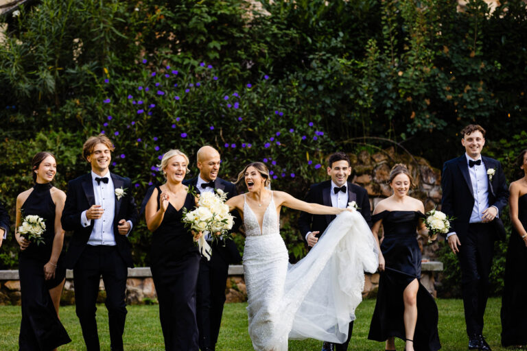 Katie and Stefano with the bridal party after the ceremony at Villa Aurelia, Rome, Light & Dreams