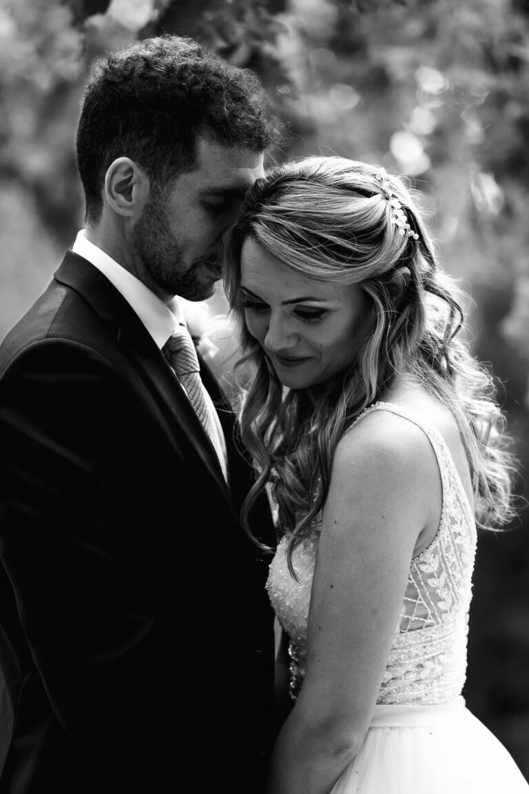 Anastasia and Marco in black and white at their wedding at Tenuta San Masseo, Assisi, Umbria, Light & Dreams