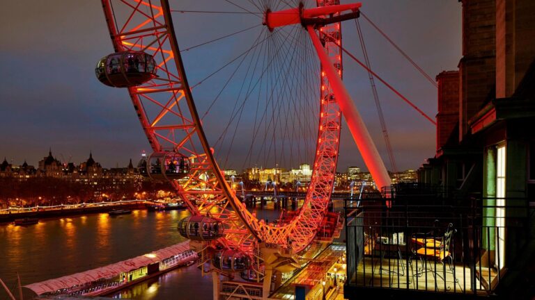 Balcony view with the London Eye, London Marriott Hotel County Hall