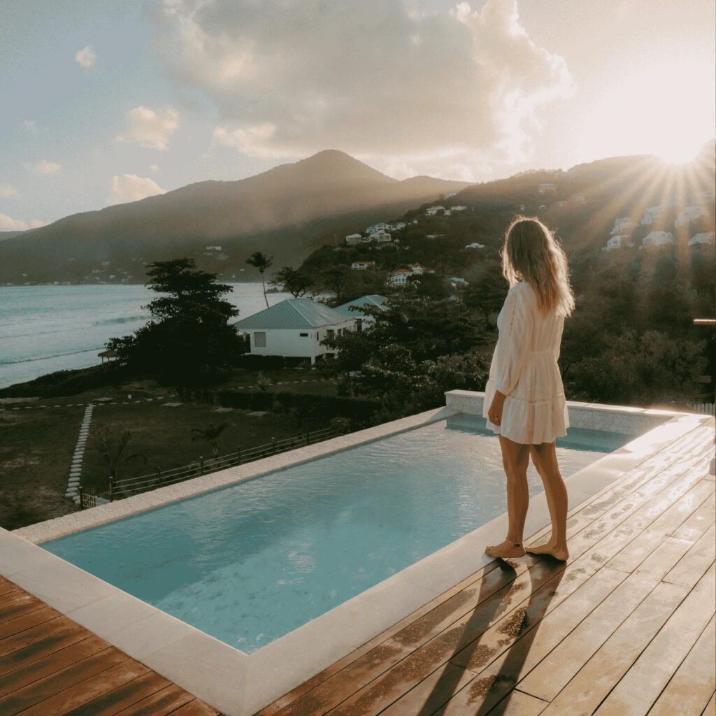 Oceanfront Presidential Suite terrace with private pool, Long Bay Beach Resort