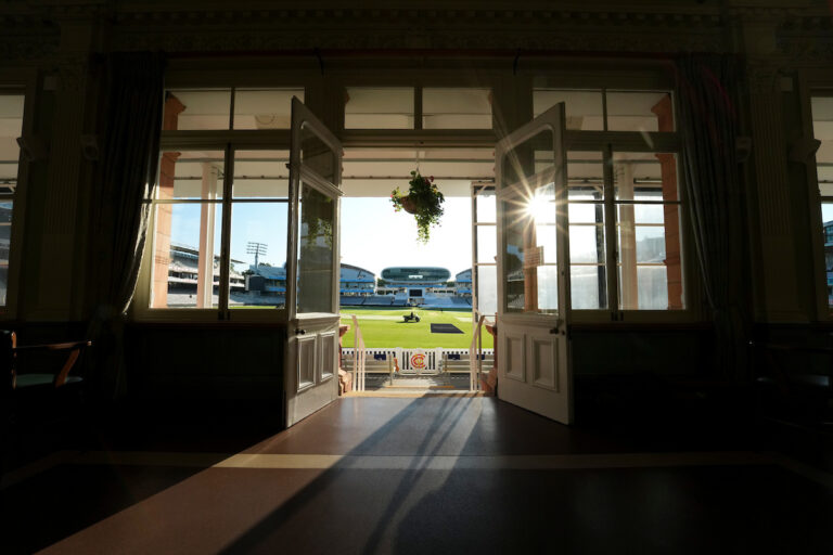 Pavilion doors opening onto the ground, Lord’s Cricket Ground
