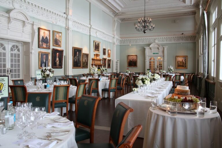 The Long Room laid for the wedding breakfast, Lord’s Cricket Ground