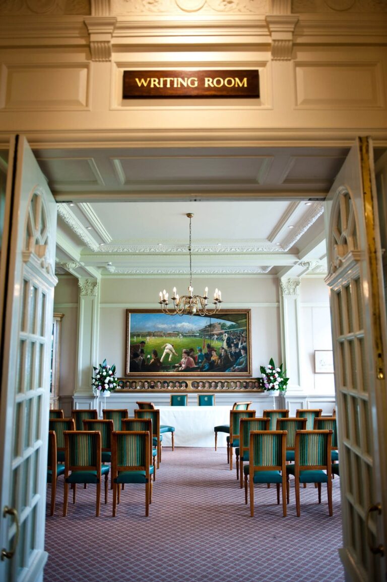The Writing Room long table from the corridor, Lord’s Cricket Ground