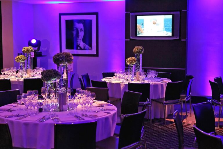 The Thomas Lord Suite laid for a dinner dance, Lord’s Cricket Ground