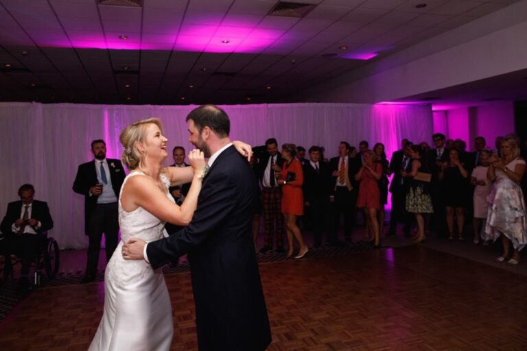 A couple dancing at an evening reception, Lord’s Cricket Ground
