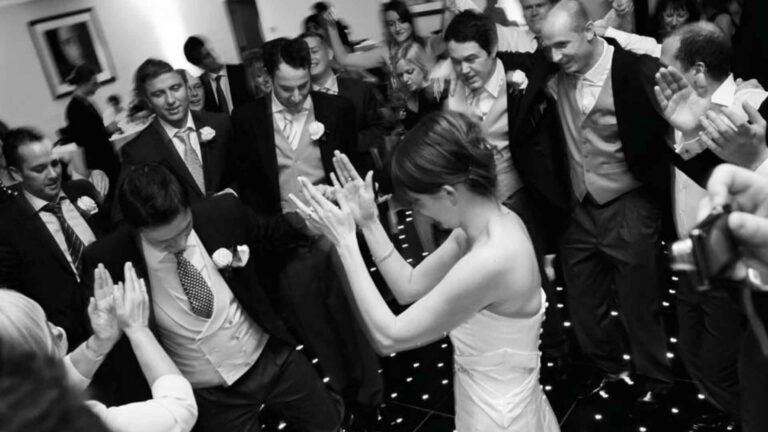 Guests dancing at an evening reception, Lord’s Cricket Ground