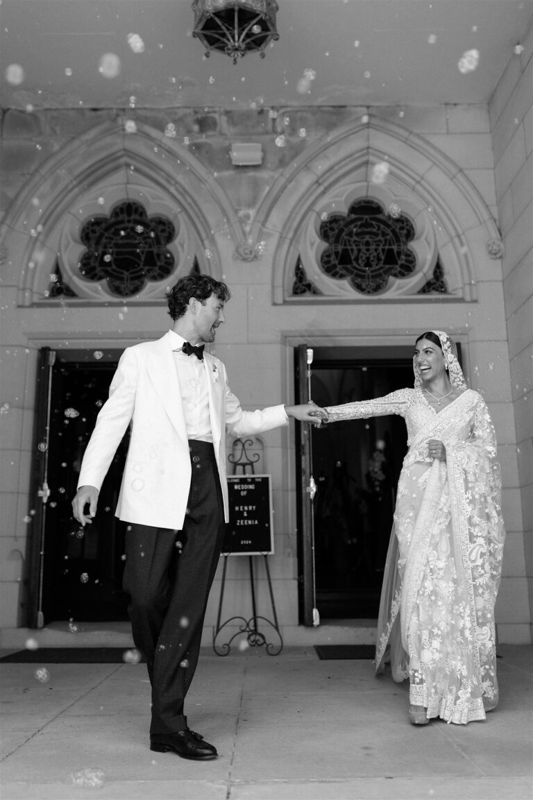 Confetti at the church doors. Photograph: Justin Aaron, Lorella Giannini