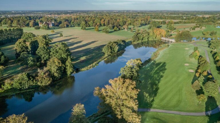 Aerial view of the golf course and lake, Luttrellstown Castle Resort