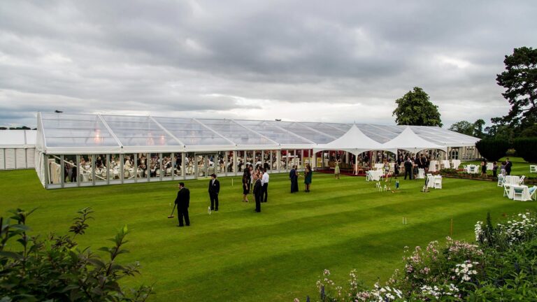 Marquee on the castle lawn, Luttrellstown Castle Resort