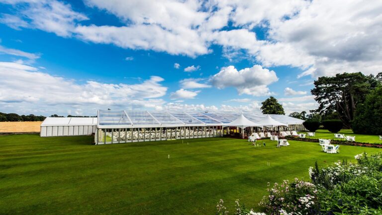 Marquee beside the castle lawn, Luttrellstown Castle Resort
