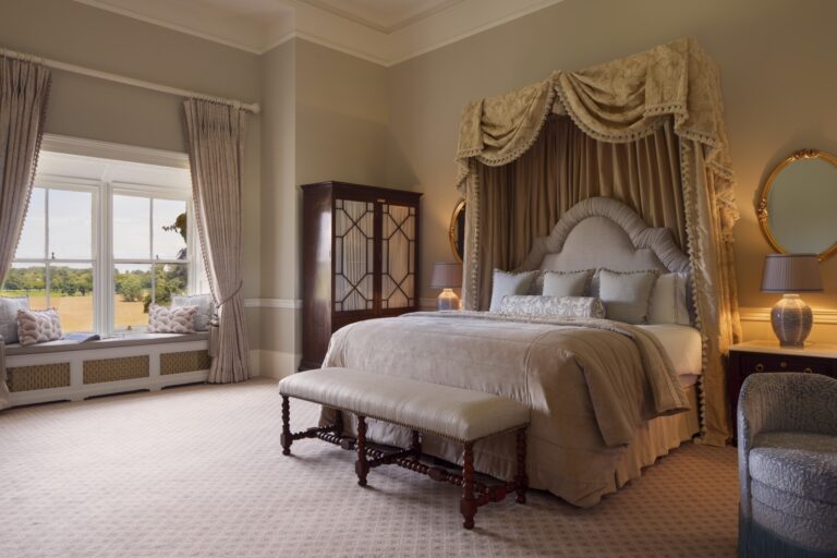 Carhampton bedroom with window seat, Luttrellstown Castle Resort