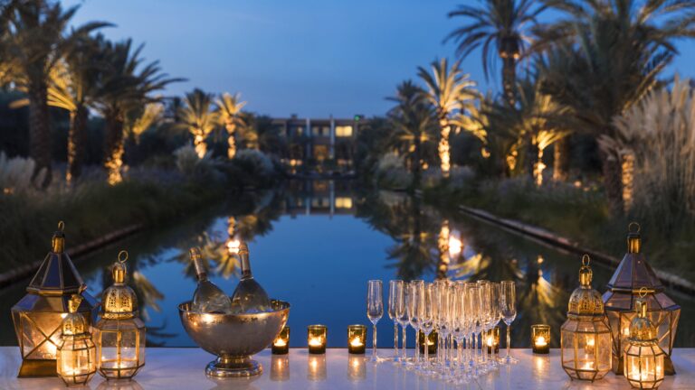 Event set-up in the banquet space, Mandarin Oriental, Marrakech