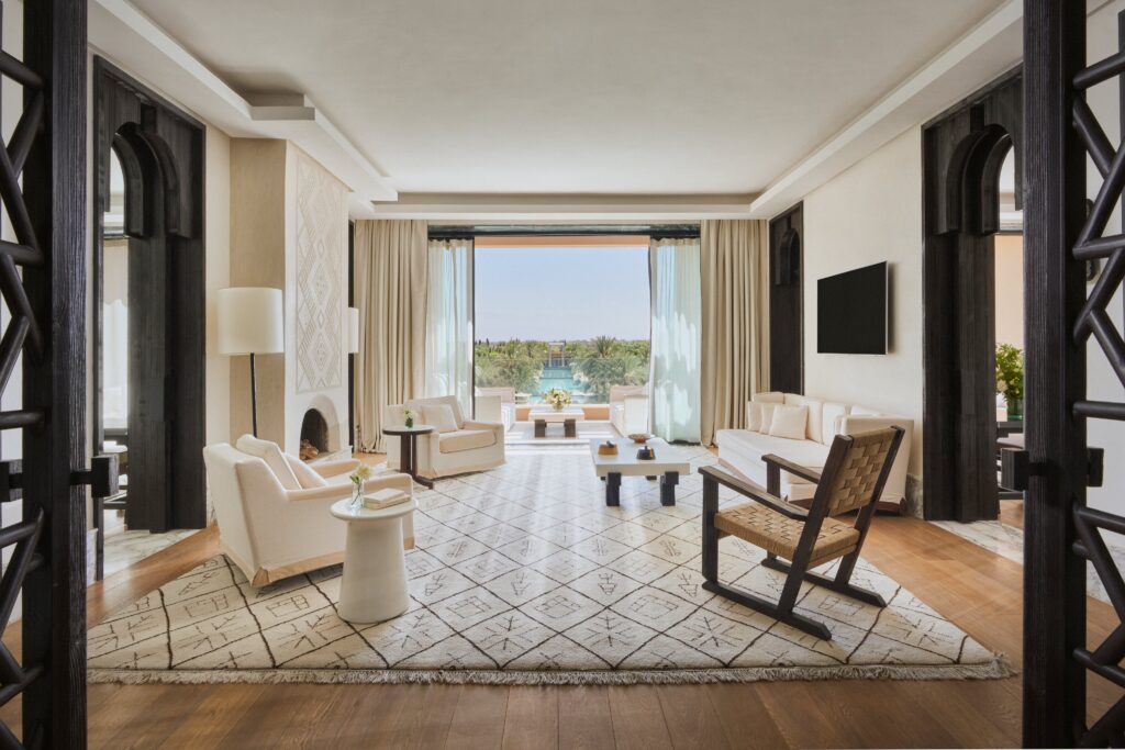 Royal Suite living room view, Mandarin Oriental, Marrakech