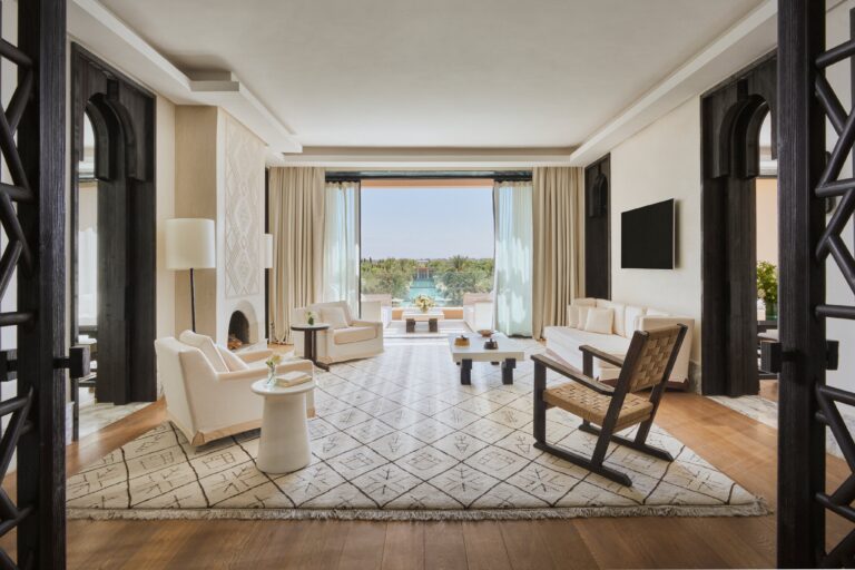 Royal Suite living room view, Mandarin Oriental, Marrakech