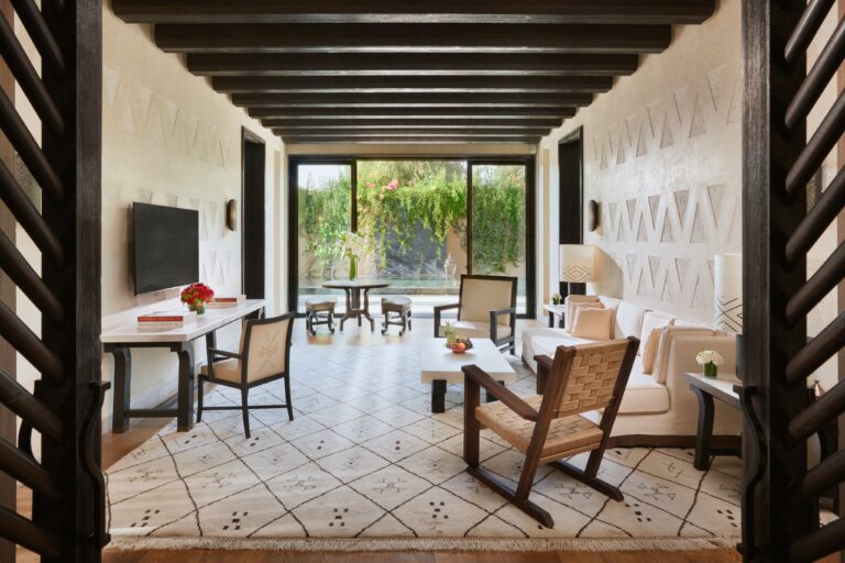 Infinity Pool Villa living room, Mandarin Oriental, Marrakech