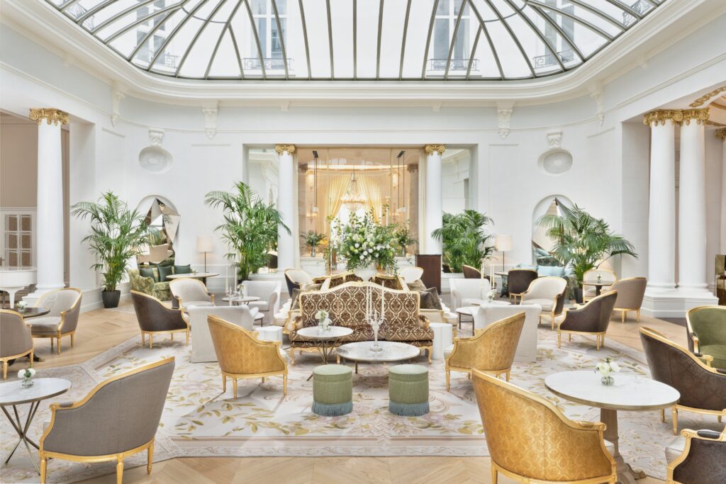 Palm Court under its glass canopy, Mandarin Oriental Ritz Madrid