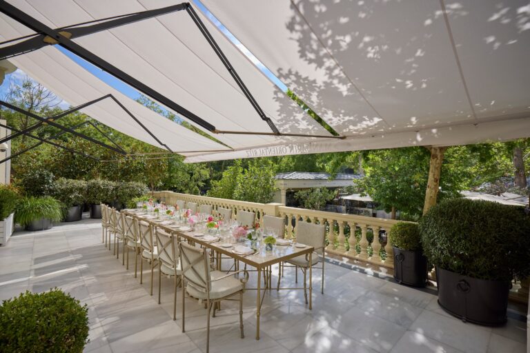Long table on the covered Terrace, Mandarin Oriental Ritz Madrid