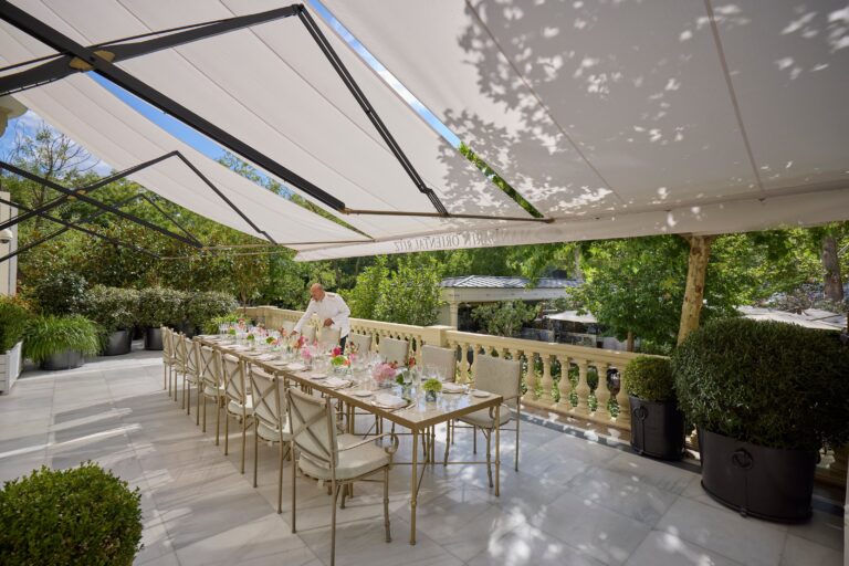 The Terrace set for a seated dinner, Mandarin Oriental Ritz Madrid