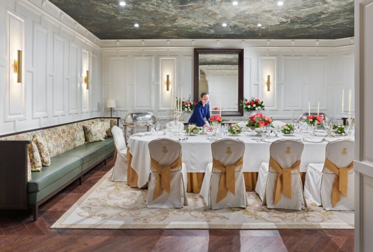 A private dining room laid for a celebration, Mandarin Oriental Ritz Madrid