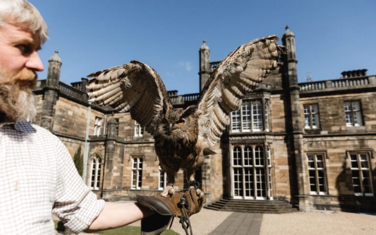 Falconry in front of the house, Mar Hall Golf & Spa Resort