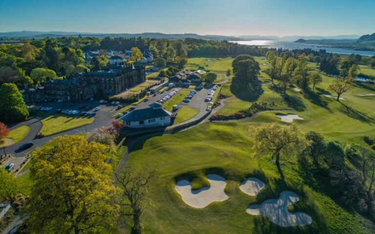 The golf course and the estate from above, Mar Hall Golf & Spa Resort