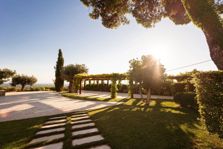 Garden pergola in late afternoon light, Mastropà