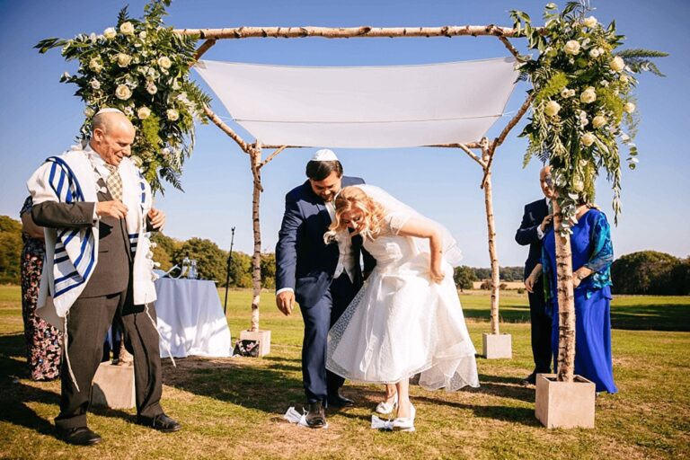 A chuppah ceremony on the lawn, Micklefield Hall