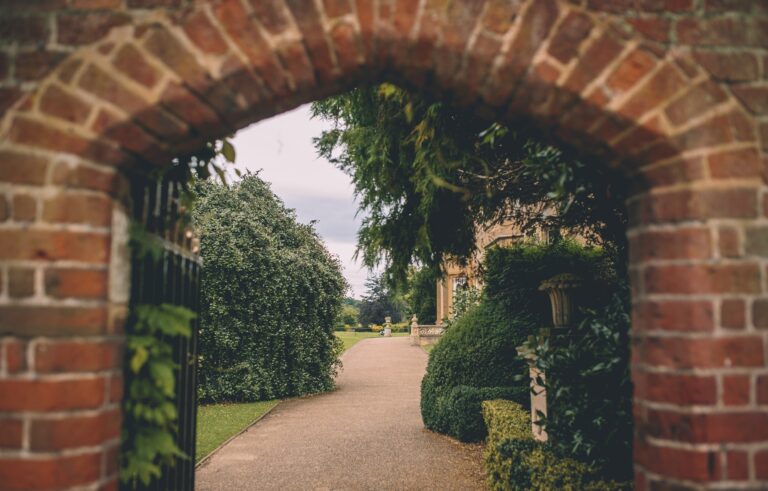 Brick archway looking onto the garden path, Non Such Mansion