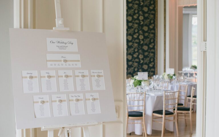 Table plan beside the dressed tables, Non Such Mansion