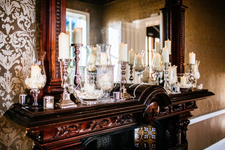 Candlelit mantelpiece, Non Such Mansion