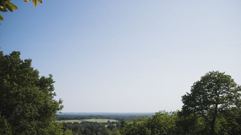 The long view from Nutfield Ridge across the wooded Surrey and Sussex countryside, Nutfield Priory Hotel & Spa