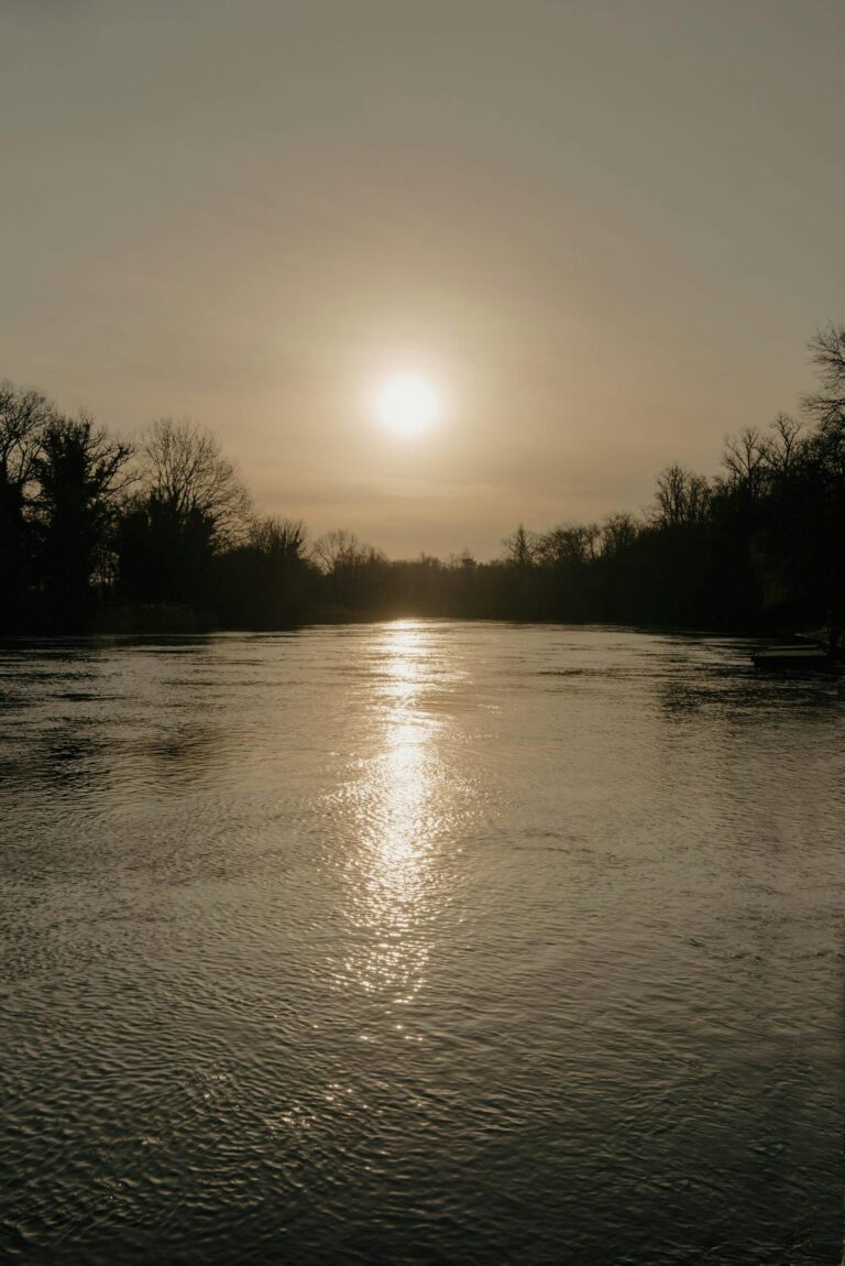 Evening sun on the Thames at Water Oakley, Oakley Court Hotel, Windsor