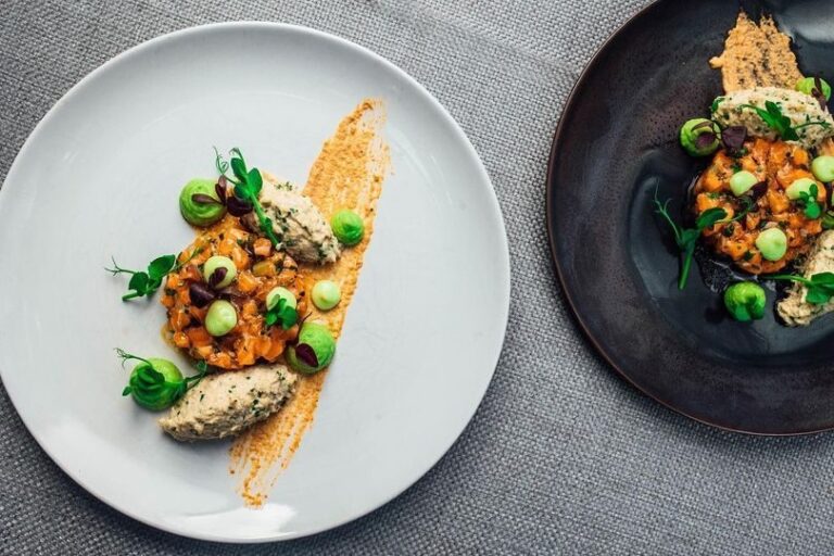 A plated fine-dining course, One Marylebone