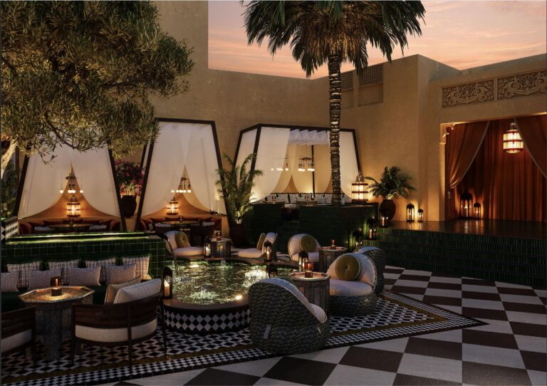 A courtyard seating area at Nayara, One&Only Royal Mirage