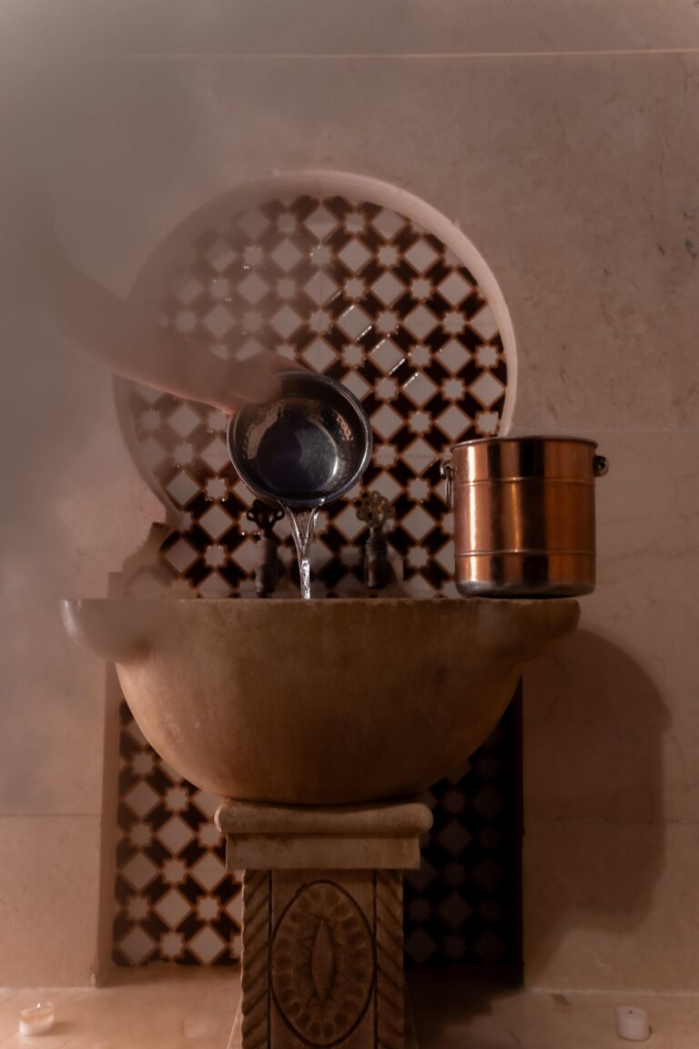A marble basin in the Oriental Hammam, One&Only Royal Mirage