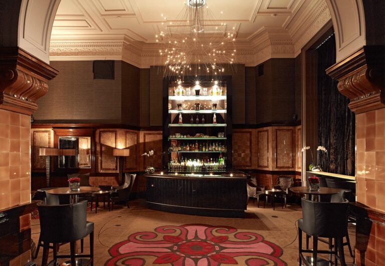The bar in warm evening light, One Whitehall Place