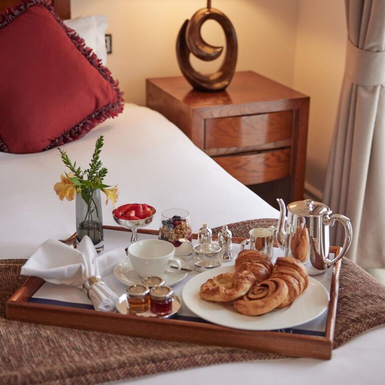 Breakfast on a tray in a bedroom, One Whitehall Place