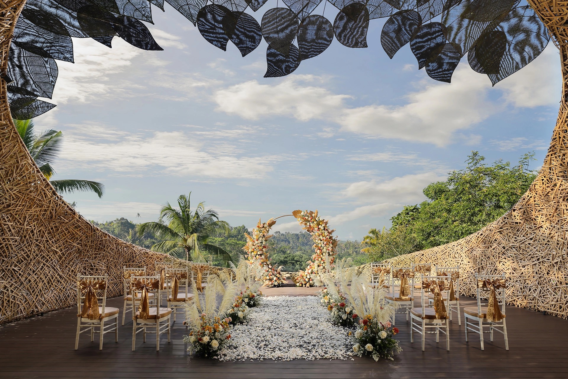 Ceremony seating inside the Bamboo Nest, Padma Resort Ubud