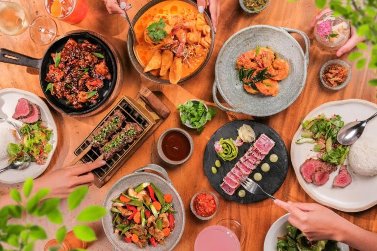 Dishes from a themed buffet dinner, Padma Resort Ubud