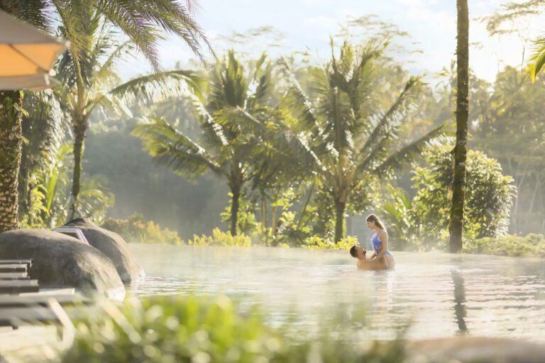Infinity pool facing the forest valley, Padma Resort Ubud