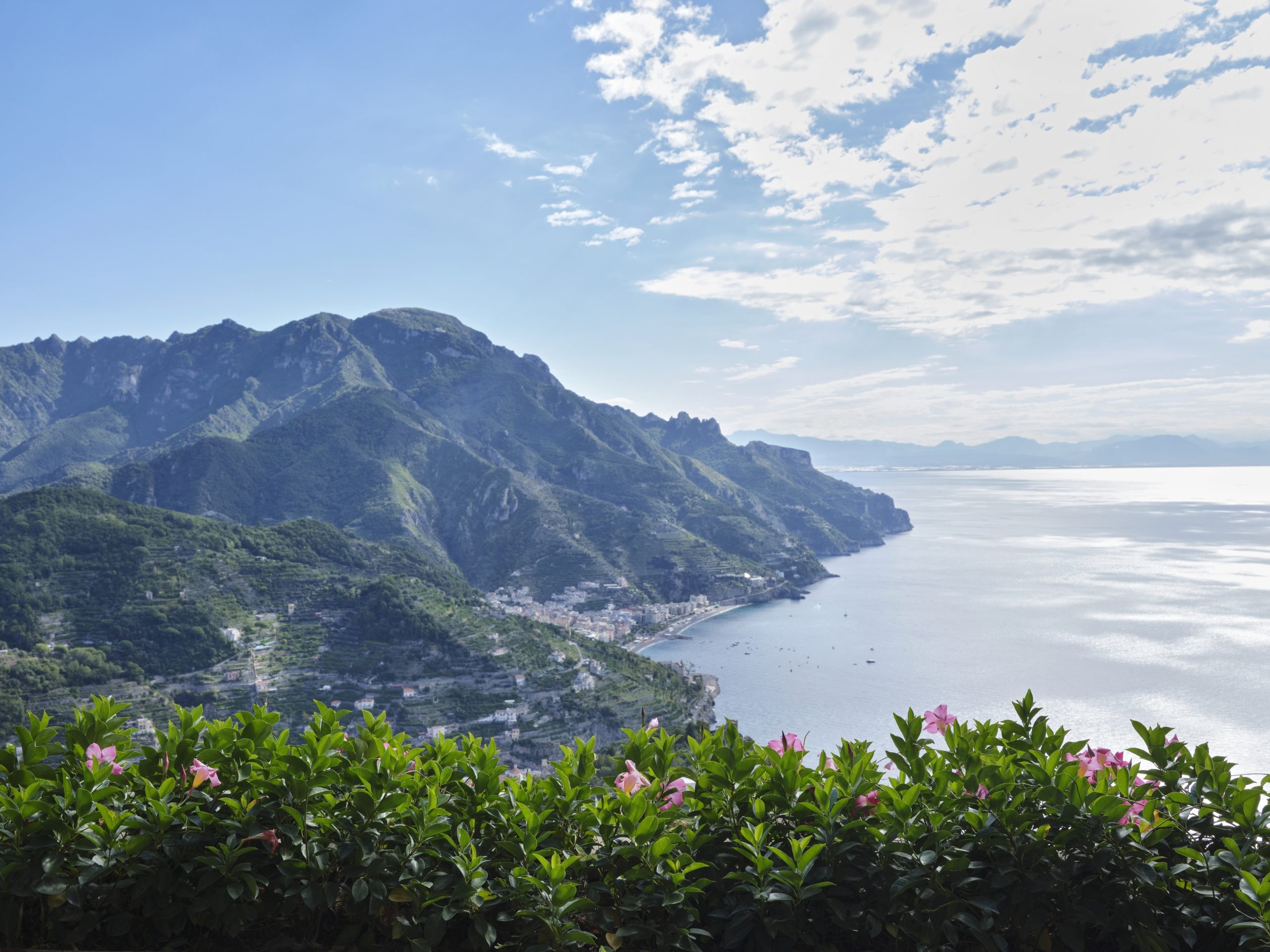 Mountains and the Gulf seen from the terrace, Palazzo Avino