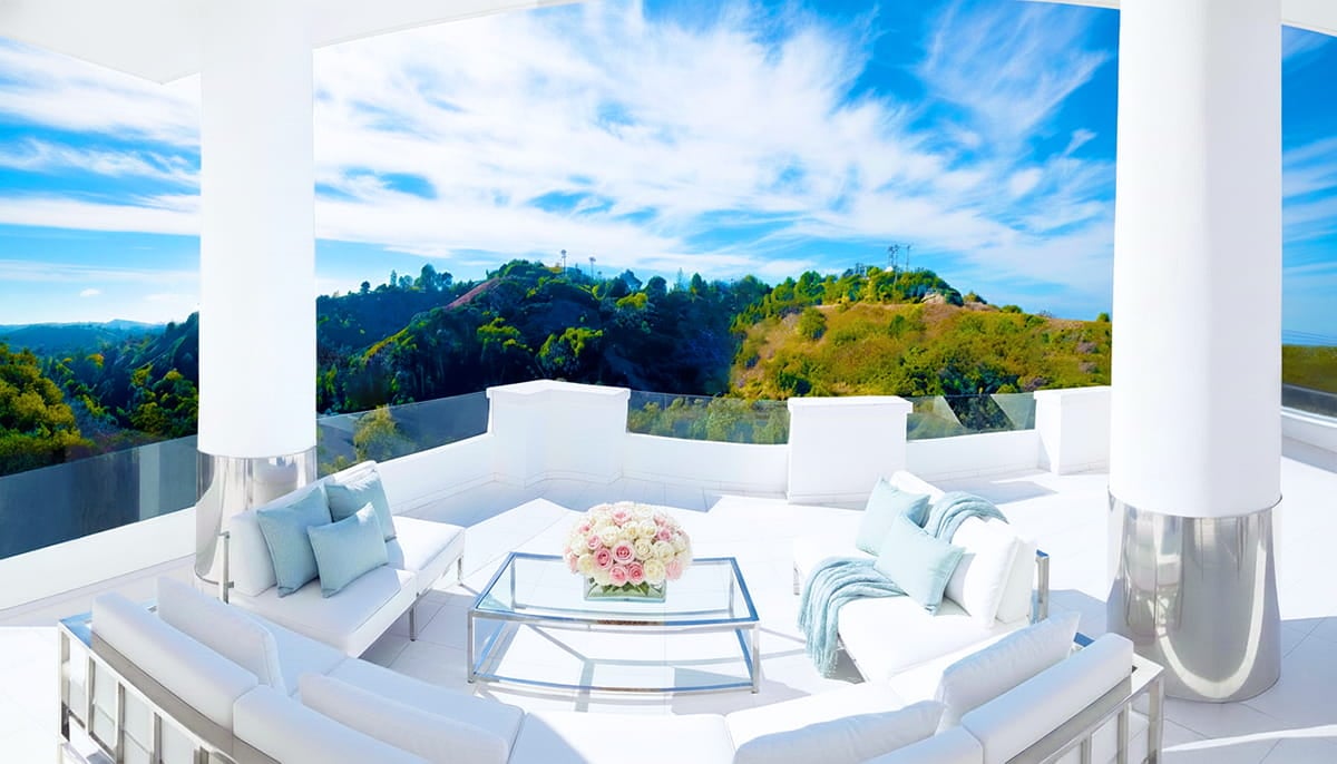 The Sky Terrace with open hillside views, Palazzo Beverly Hills